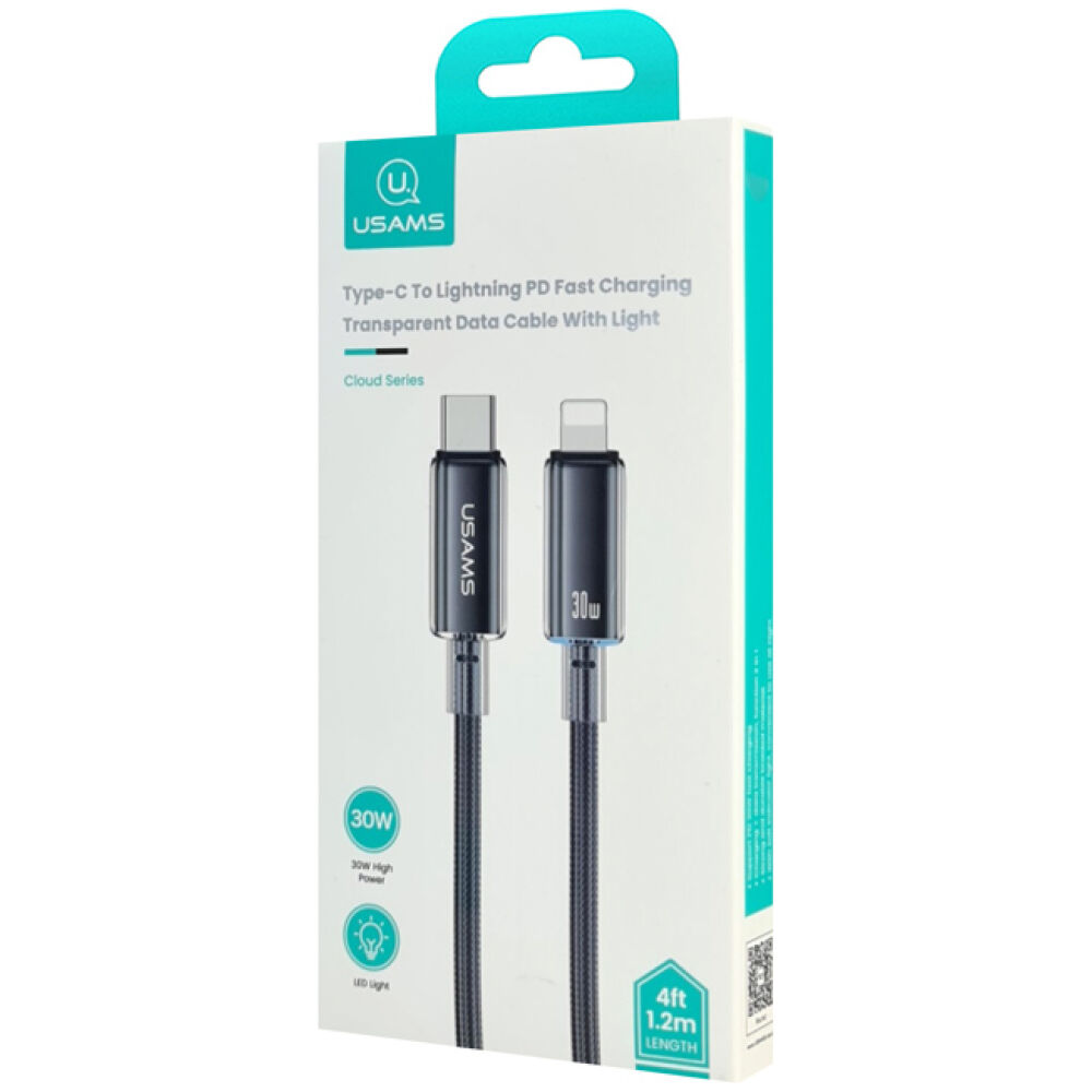USAMS καλώδιο Lightning σε USB-C US-SJ659, 30W, 480Mbps, 1.2m, μαύρο - Image 4