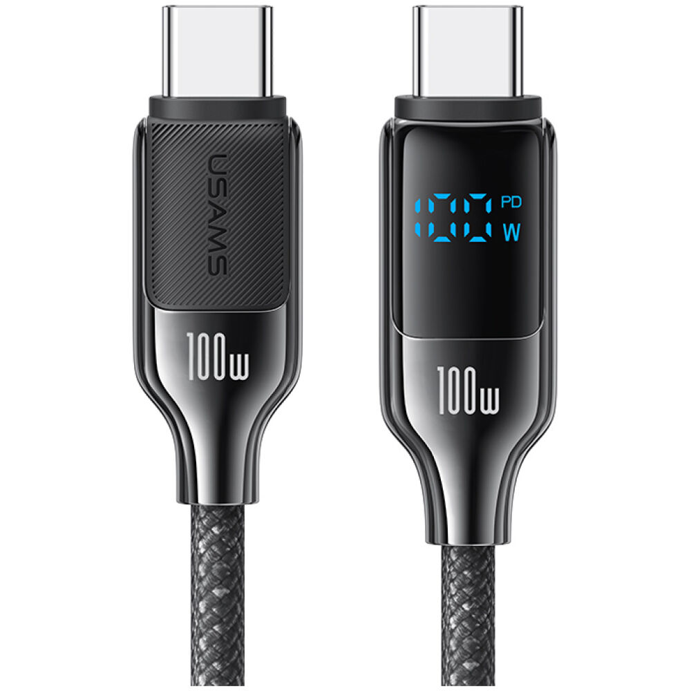 USAMS καλώδιο USB-C SJ742, 100W, 480Mbps, 1.2m, μαύρο