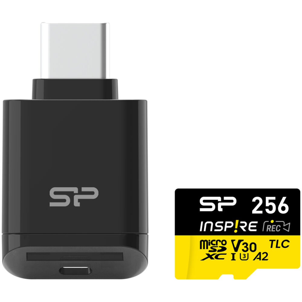 SILICON POWER κάρτα μνήμης microSDXC Inspire με card reader, 256GB, UHS-I U3 A1 V30