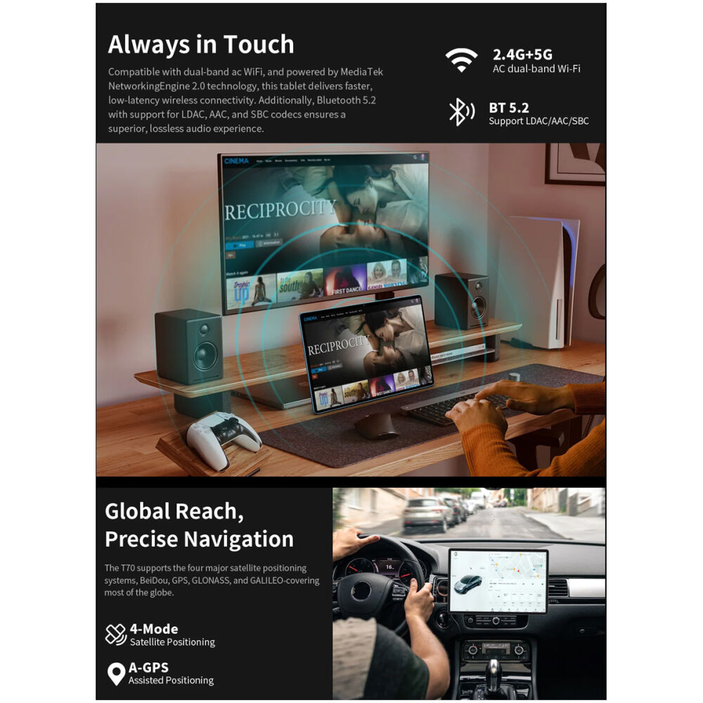 TECLAST tablet T70, 14", 8/256GB, 4G, Android 14, 10000mAh, μπλε - Image 4