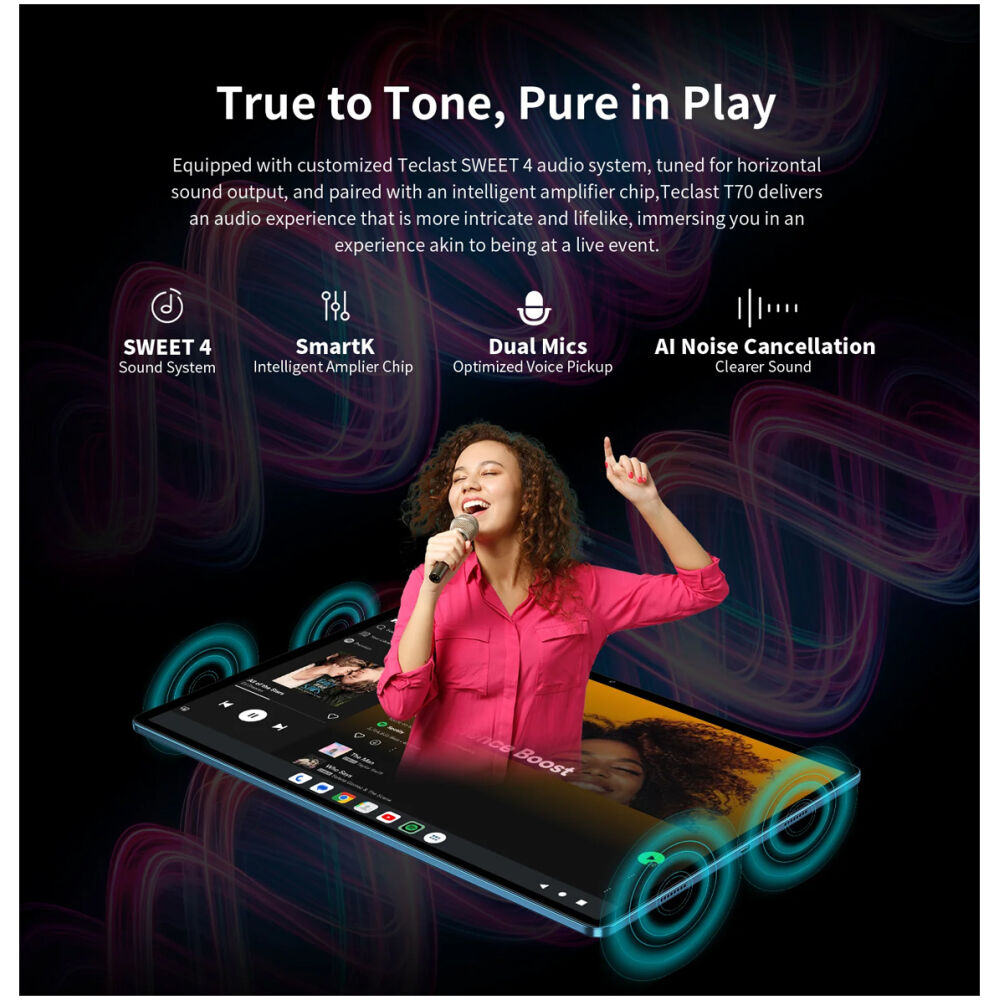 TECLAST tablet T70, 14", 8/256GB, 4G, Android 14, 10000mAh, μπλε - Image 6