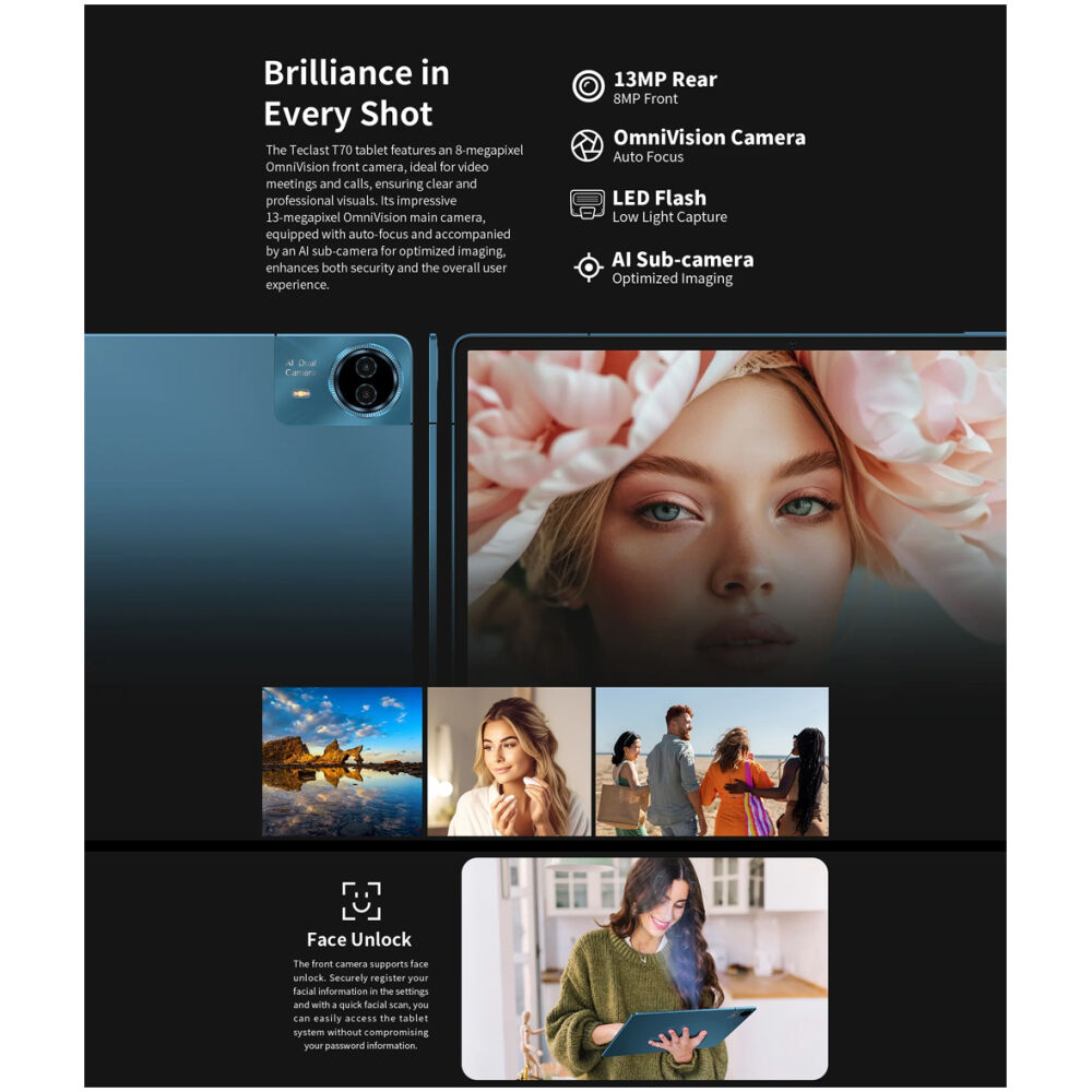 TECLAST tablet T70, 14", 8/256GB, 4G, Android 14, 10000mAh, μπλε - Image 7
