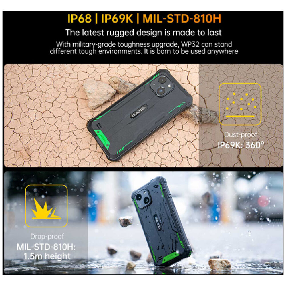 OUKITEL smartphone WP32, 6", 4/128GB, 6300mAh, IP68/IP69K, πορτοκαλί - Image 2