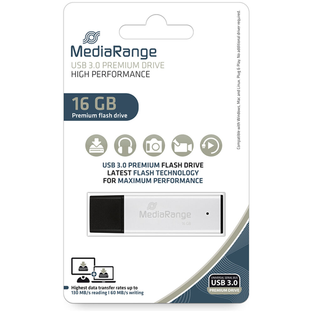 MediaRange USB 3.0 high performance flash drive, 16GB (MR1899)