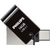 Philips 2-in-1 16GB USB 3.1 Stick με σύνδεση USB-C Μαύρο (PHUSB16G2IN1OTGGU3C) (ΠΗΙPHUSB16G2IN1OTGGU3C)