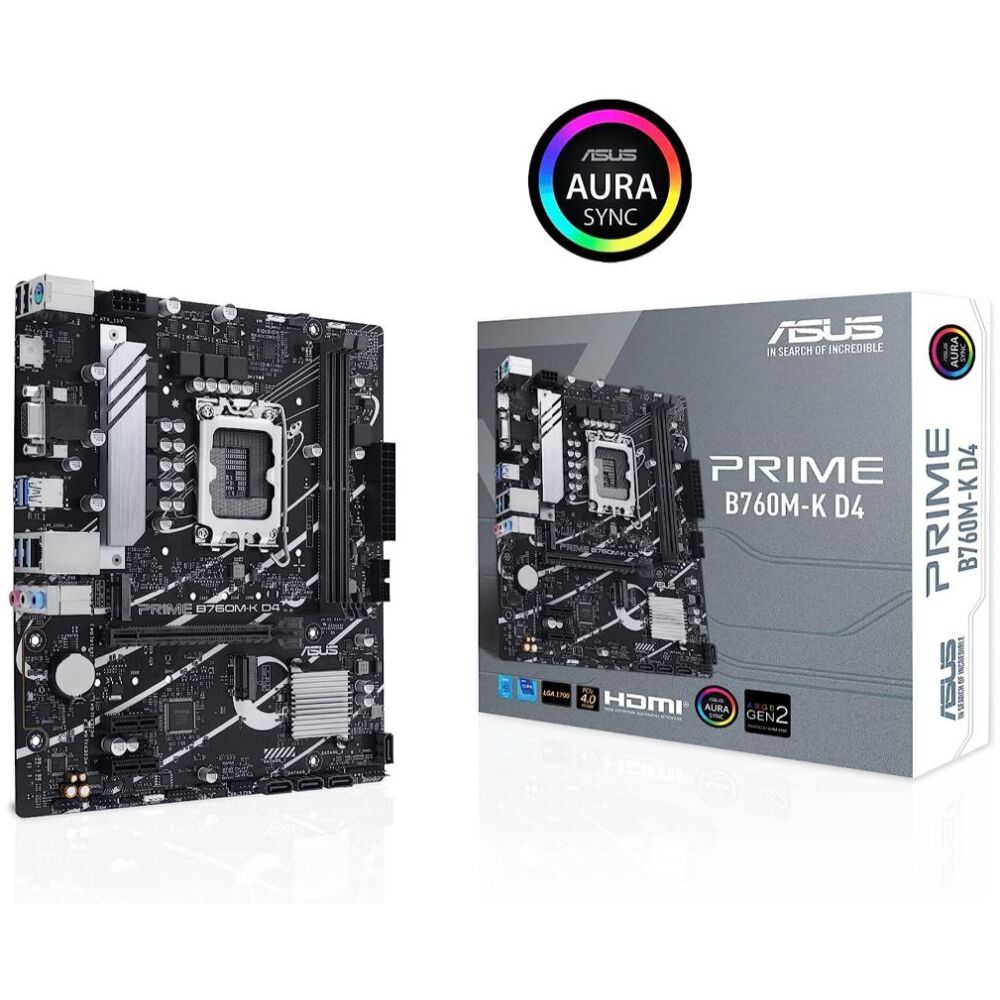 ASUS PRIME B760M-K D4 Intel B760 LGA 1700 micro ATX (90MB1DS0-M1EAY0) (ASU90MB1DS0-M1EAY0)