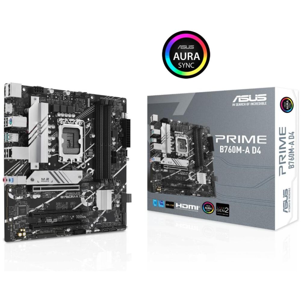 ASUS PRIME B760M-A WIFI D4 Intel B760 LGA 1700 micro ATX (90MB1CX0-M1EAY0) (ASU90MB1CX0-M1EAY0)