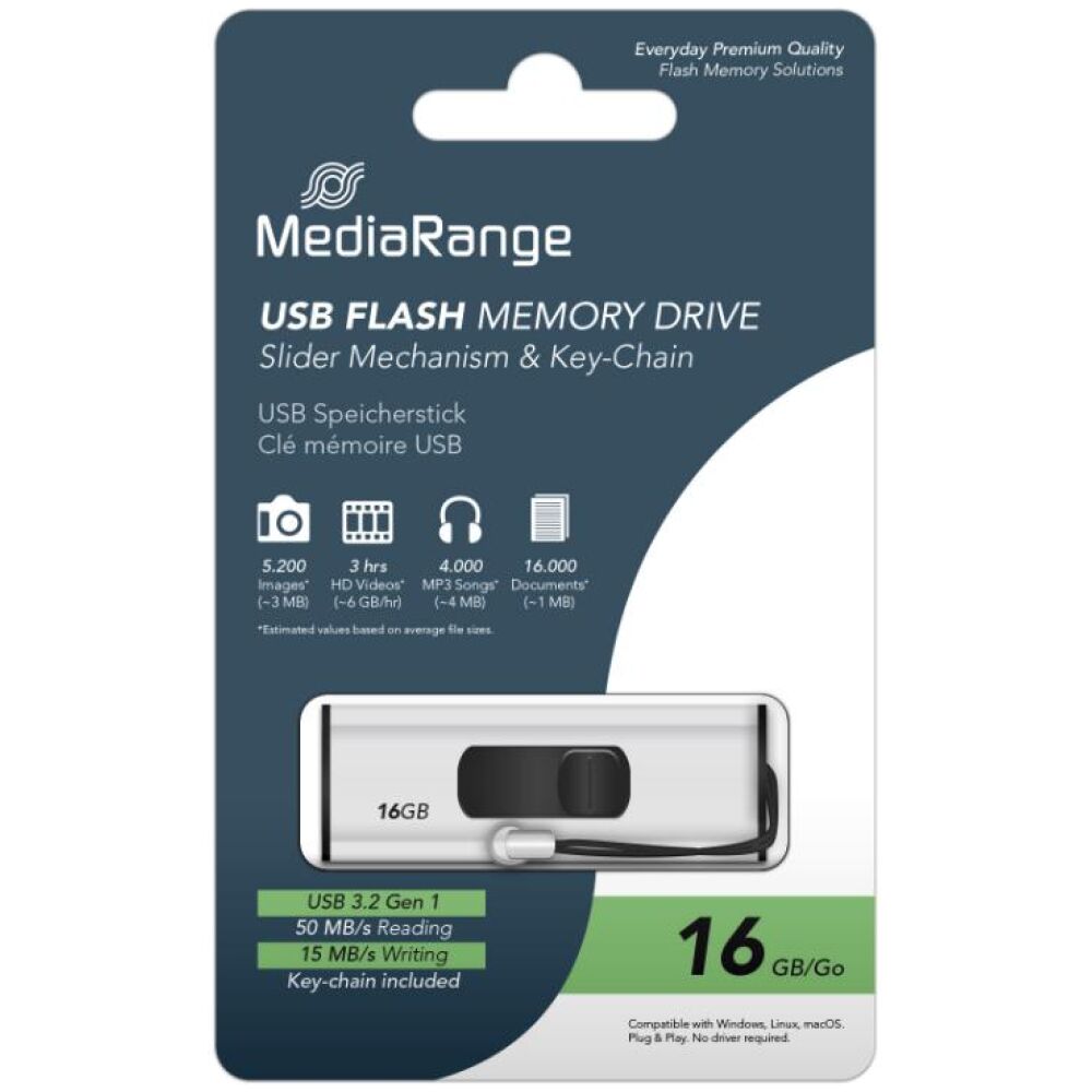 MediaRange USB 3.0 Flash Drive 16GB (MR915)