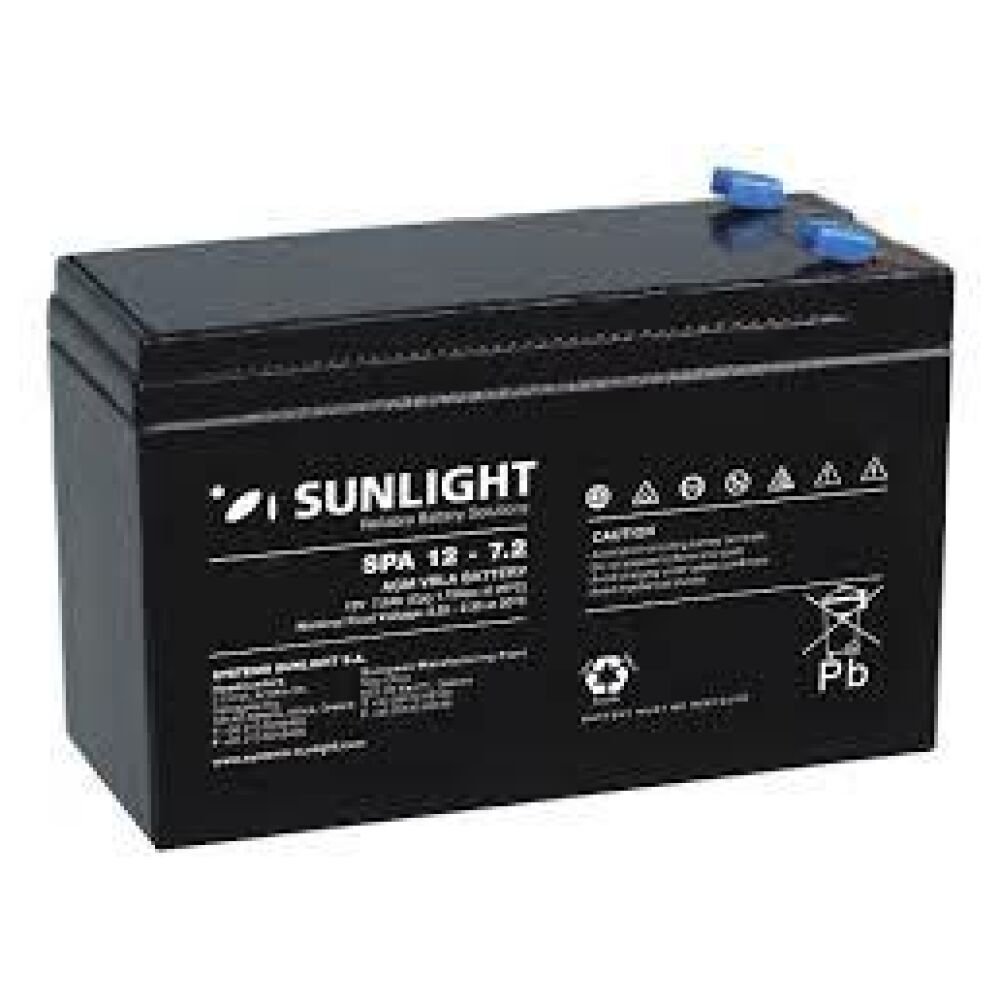 SUNLIGHT BATTERY 12V 7AH (6.3 FASTON)