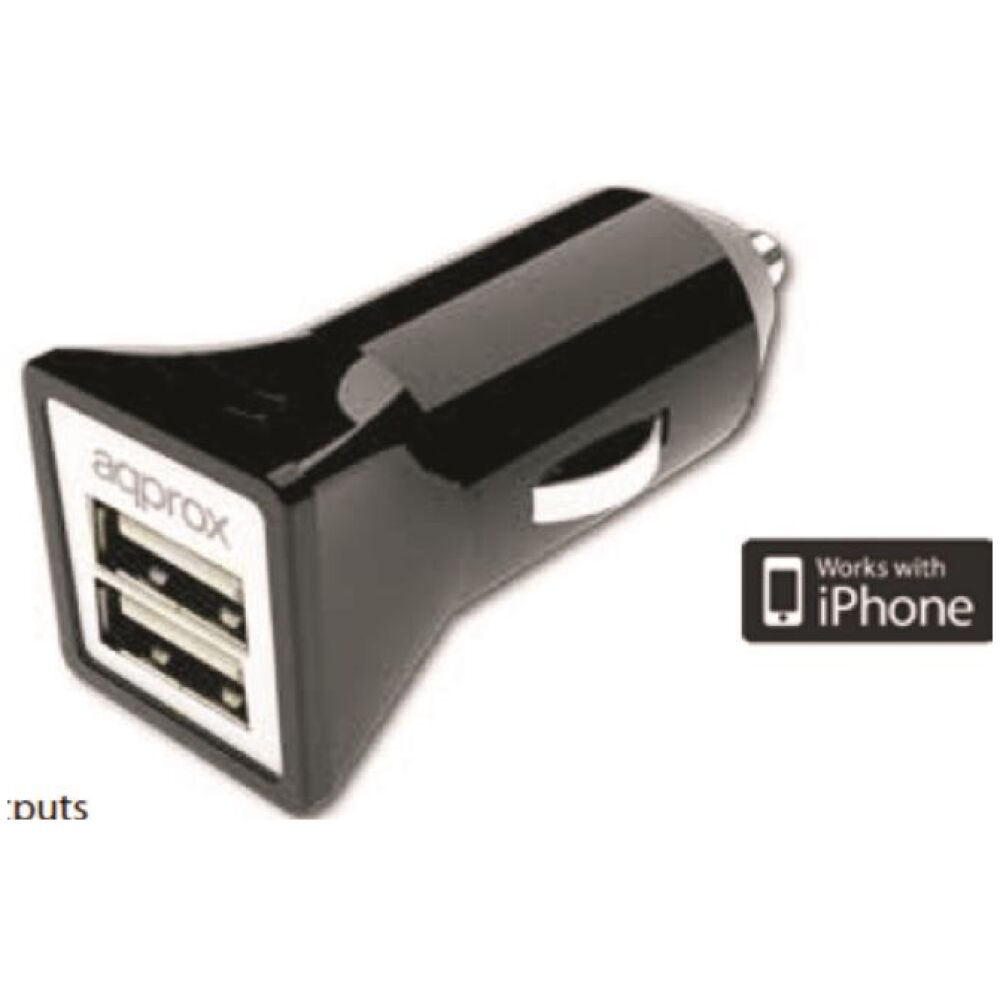 APPROX ΦΟΡΤΙΣΤΗΣ ΑΥΤΟΚΙΝΗΤΟΥ 2USB 5V 3.1A ΜΑΥΡΟ