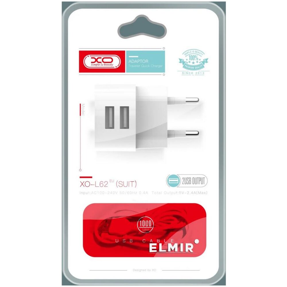 XO ΦΟΡΤΙΣΤΗΣ ΤΑΞΙΔΙΟΥ L62EU 2.4A ΜΕ 2 USB ΘΥΡΕΣ - Image 2