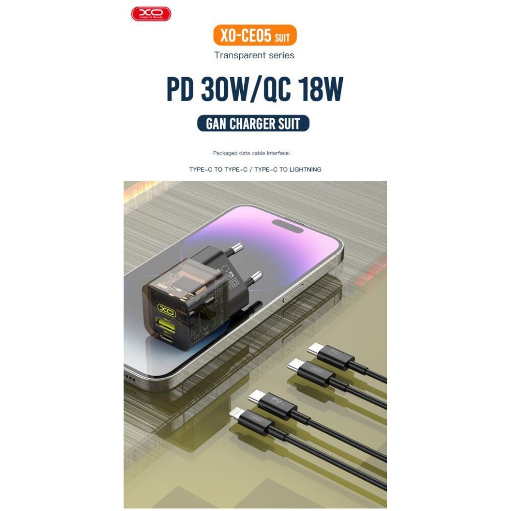 XO CE05(EU) PD30W+QC3.0 30W fast charger - Image 2