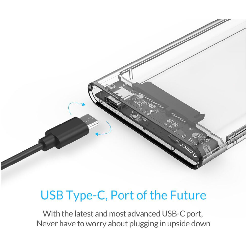 ORICO θήκη για 2.5" SATA HDD/SSD 2139C3, 5Gbps, διάφανη - Image 4
