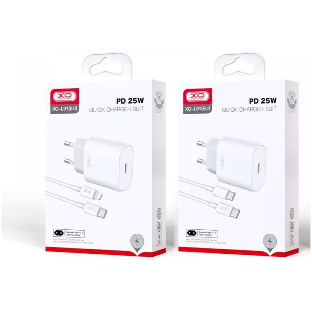 XO L91EU ΦΟΡΤΙΣΤΗΣ 25W TYPE-C, 1 ΘΥΡΑ, ΛΕΥΚΟΣ ME  KAΛΩΔΙΟ TYPE-C