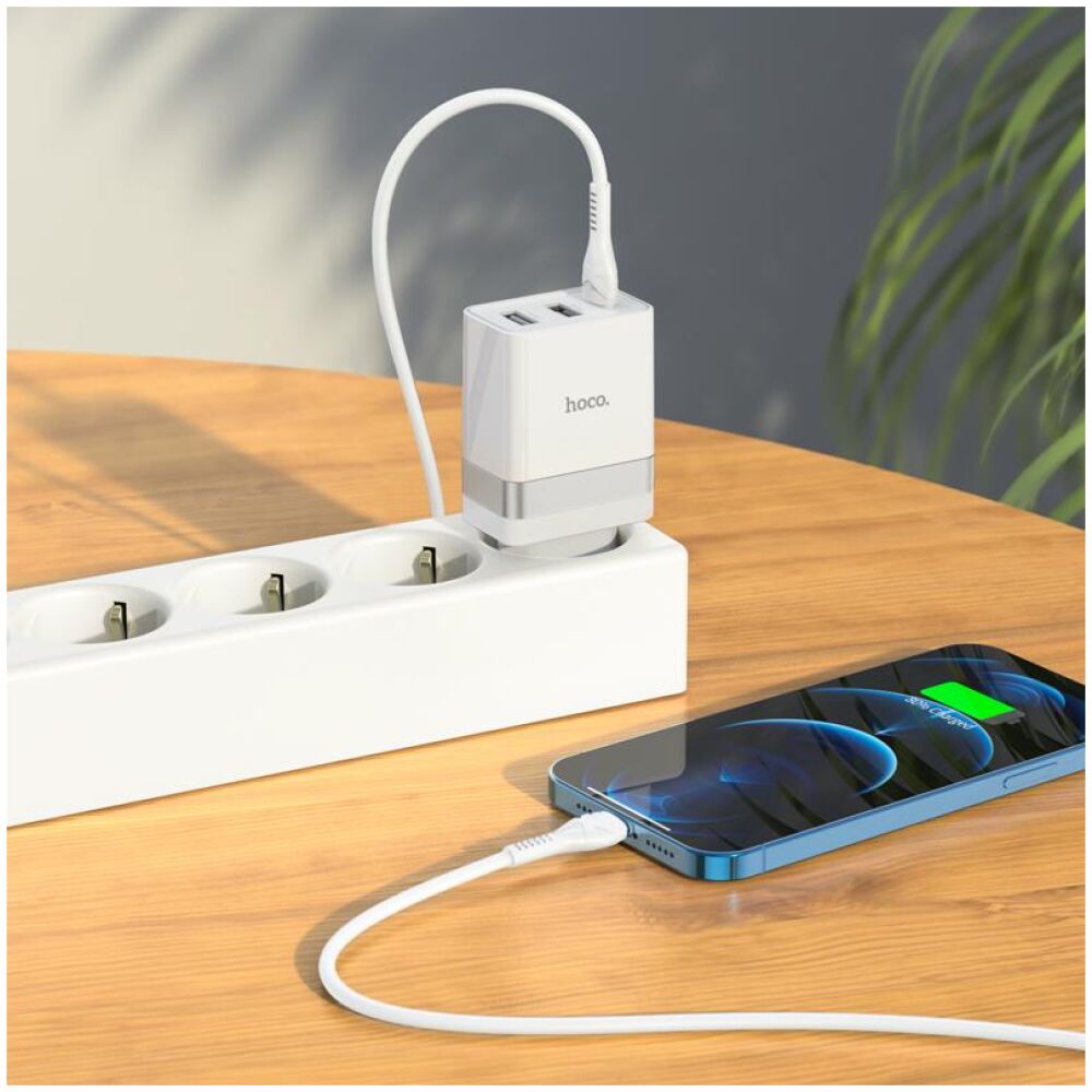 HOCO N21 PRO TOURER PD30W (2A1C) ΦΟΡΤΙΣΤΗΣ, 3 ΘΥΡΕΣ, ΛΕΥΚΟ, ΚΑΛΩΔΙΟ TYPE-C ΣΕ LIGHTNING - Image 3