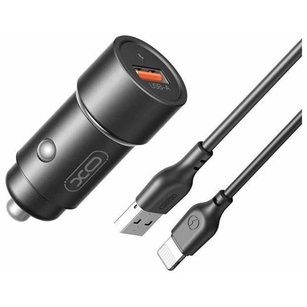 XO CC54 ΦΟΡΤΙΣΤΗΣ ΑΥΤΟΚΙΝΗΤΟΥ USB QC3.0 18W, 1 ΘΥΡΑ ΜΕ ΚΑΛΩΔΙΟ LIGHTNING