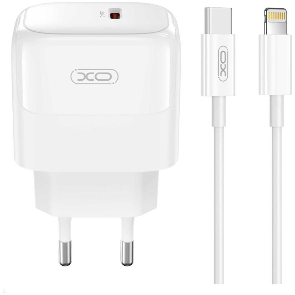 XO L136 ΦΟΡΤΙΣΤΗΣ  PD20W, 1 ΘΥΡΑ, ΜΕ ΚΑΛΩΔΙΟ TYPE-C ΣΕ LIGHTNING, ΛΕΥΚΟ