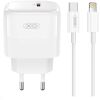 XO L136 ΦΟΡΤΙΣΤΗΣ  PD20W, 1 ΘΥΡΑ, ΜΕ ΚΑΛΩΔΙΟ TYPE-C ΣΕ LIGHTNING, ΛΕΥΚΟ