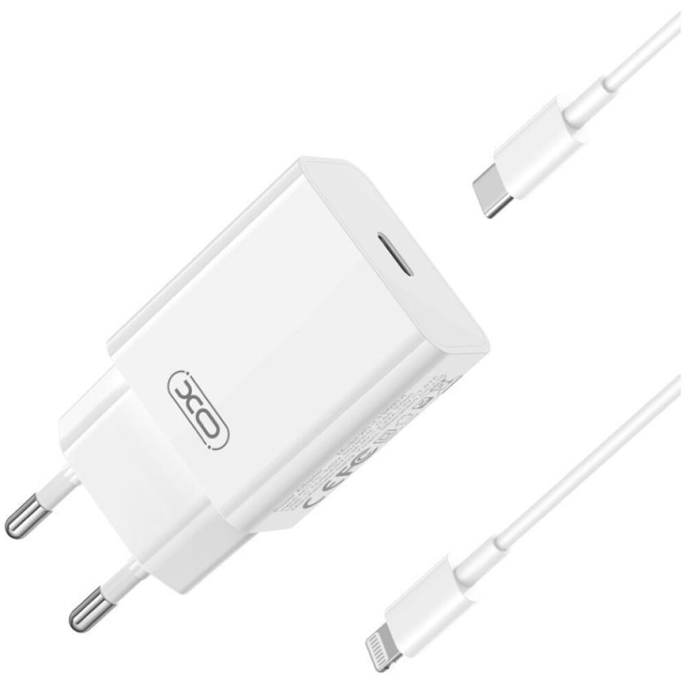 XO L126 ΦΟΡΤΙΣΤΗΣ  PD20W, 1 ΘΥΡΑ, ΜΕ ΚΑΛΩΔΙΟ TYPE-C ΣΕ LIGHTNING, ΛΕΥΚΟ