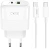 XO L138 ΦΟΡΤΙΣΤΗΣ 30W GAN NITRIDE 1 ΘΥΡΑ USB + 1 ΘΥΡΑ PD, ΚΑΛΩΔΙΟ TYPE-C, ΛΕΥΚΟ.