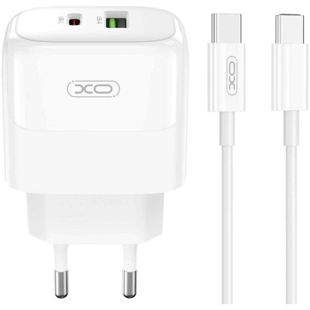 XO L137 ΦΟΡΤΙΣΤΗΣ PD20W/QC18W, 1 ΘΥΡΑ USB + 1 ΘΥΡΑ PD, ΜΕ ΚΑΛΩΔΙΟ TYPE-C, ΛΕΥΚΟ