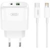 XO L137 ΦΟΡΤΙΣΤΗΣ PD20W/QC18W, 1 ΘΥΡΑ USB + 1 ΘΥΡΑ PD, ΜΕ ΚΑΛΩΔΙΟ LIGHTNING, ΛΕΥΚΟ