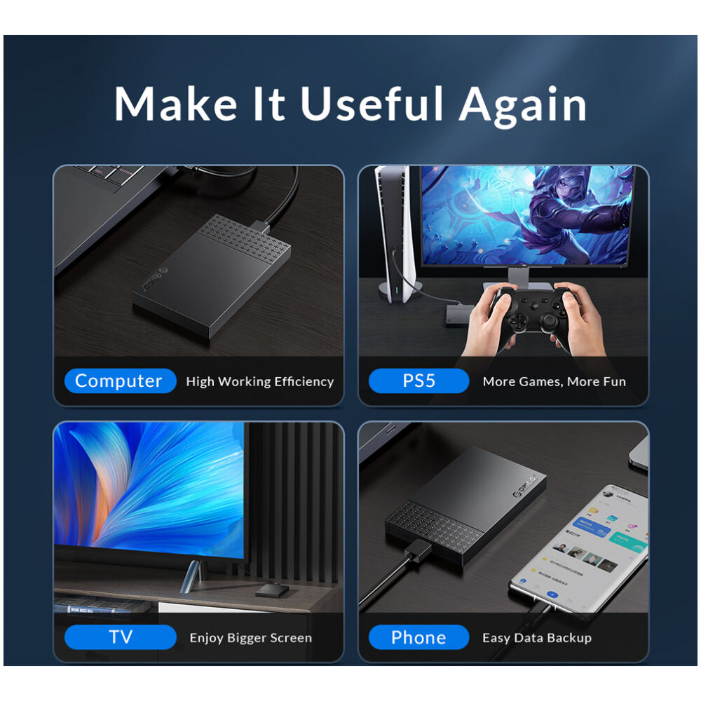 ORICO θήκη για 2.5" SATA HDD/SSD 2526U3-V1, 5Gbps, μαύρη - Image 7