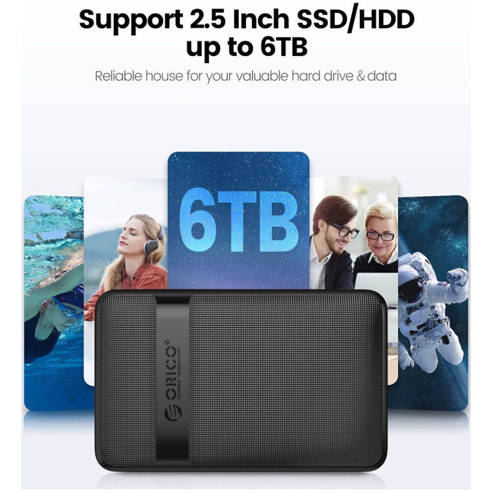 ORICO θήκη για 2.5" SATA HDD/SSD 2577C3-V1, 6Gbps, μαύρη - Image 4