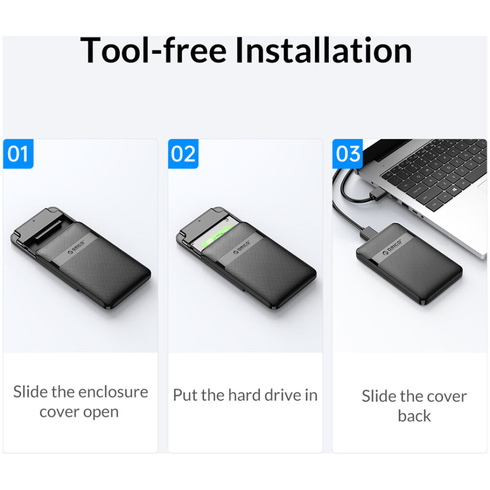 ORICO θήκη για 2.5" SATA HDD/SSD 2577C3-V1, 6Gbps, μαύρη - Image 7