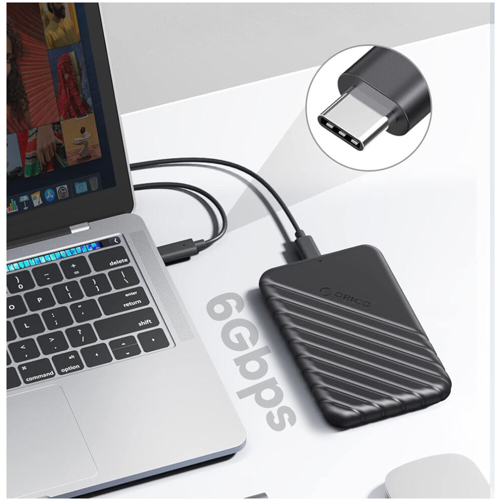 ORICO θήκη για 2.5" SATA HDD/SSD 25PW1C-C3, 5Gbps, μαύρη - Image 2