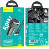 HOCO NZ14B ΦΟΡΤΙΣΤΗΣ ΑΥΤΟΚΙΝΗΤΟΥ TYPE-C ΣΕ TYPE-C, GUERRERO PD50W , 2 ΘΥΡΕΣ , ΜΑΥΡΟΣ