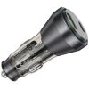 HOCO NZ14B ΦΟΡΤΙΣΤΗΣ ΑΥΤΟΚΙΝΗΤΟΥ, UNIMPEDED PD48W + QC 3.0, 2 ΘΥΡΕΣ, ΔΙΑΦΑΝΗΣ ΜΑΥΡΟΣ