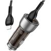 HOCO NZ8 ΦΟΡΤΙΣΤΗΣ ΑΥΤΟΚΙΝΗΤΟΥ, SPRINTER PD25W+QC3.0, ΚΑΛΩΔΙΟ LIGHTNING, 2 ΘΥΡΕΣ ΔΙΑΦΑΝΟ ΚΑΦΕ