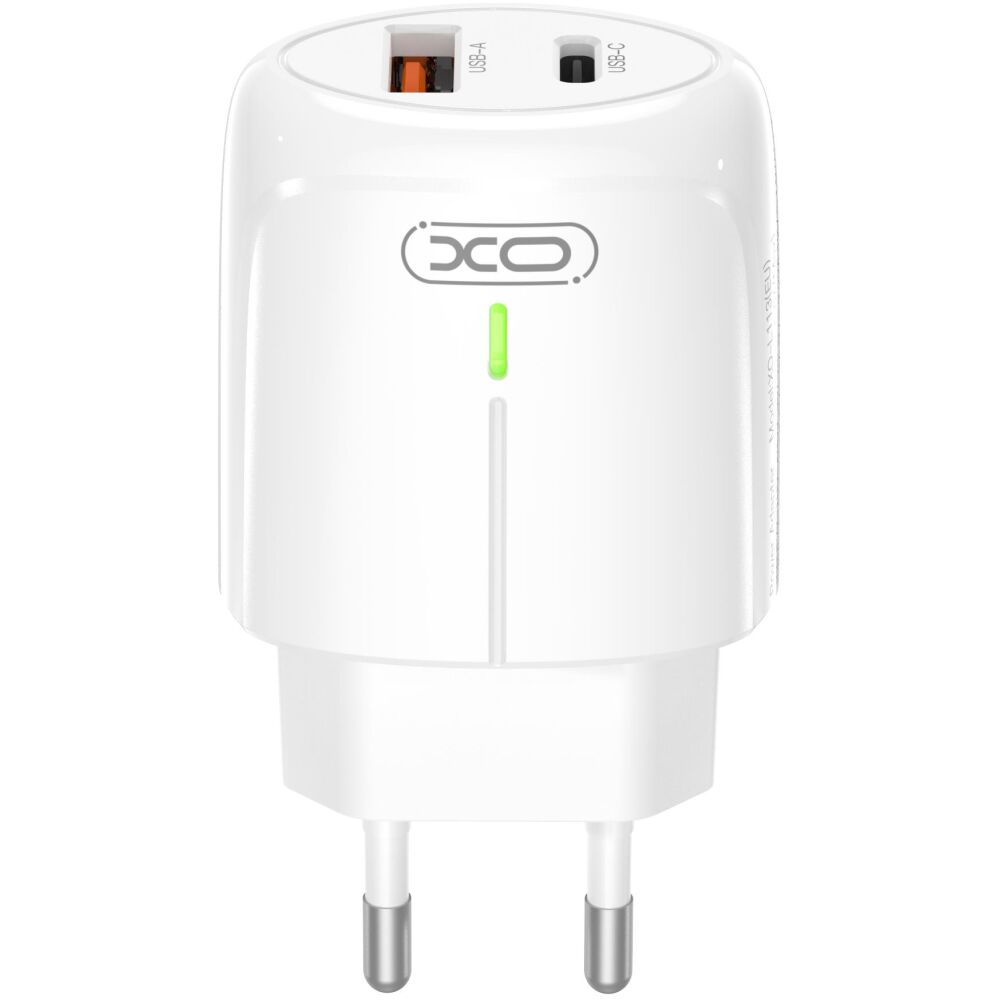 XO L114 ΦΟΡΤΙΣΤΗΣ PD20W/QC18W, ΜΕ ΚΑΛΩΔΙΟ TYPE-C, 1 ΘΥΡΑ USB + 1 ΘΥΡΑ PD, ΛΕΥΚΟΣ
