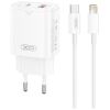 XO L130 ΦΟΡΤΙΣΤΗΣ PD30W/QC18W, ΜΕ ΚΑΛΩΔΙΟ LIGHTNING, 1 ΘΥΡΑ USB + 1 ΘΥΡΑ PD, ΛΕΥΚΟΣ