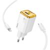HOCO N52 MONSOON  PD20W+QC3.0 ΣΕΤ ΦΟΡΤΙΣΤΗ PD ΣΕ LIGHTNING, 2 ΘΥΡΕΣ, ΛΕΥΚΟ