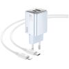 HOCO  N46 GLORIOUS  PD20W+QC3.0 ΣΕΤ ΦΟΡΤΙΣΤΗ  PD σε LIGHTNING, 2 ΘΥΡΕΣ, ΛΕΥΚΟ