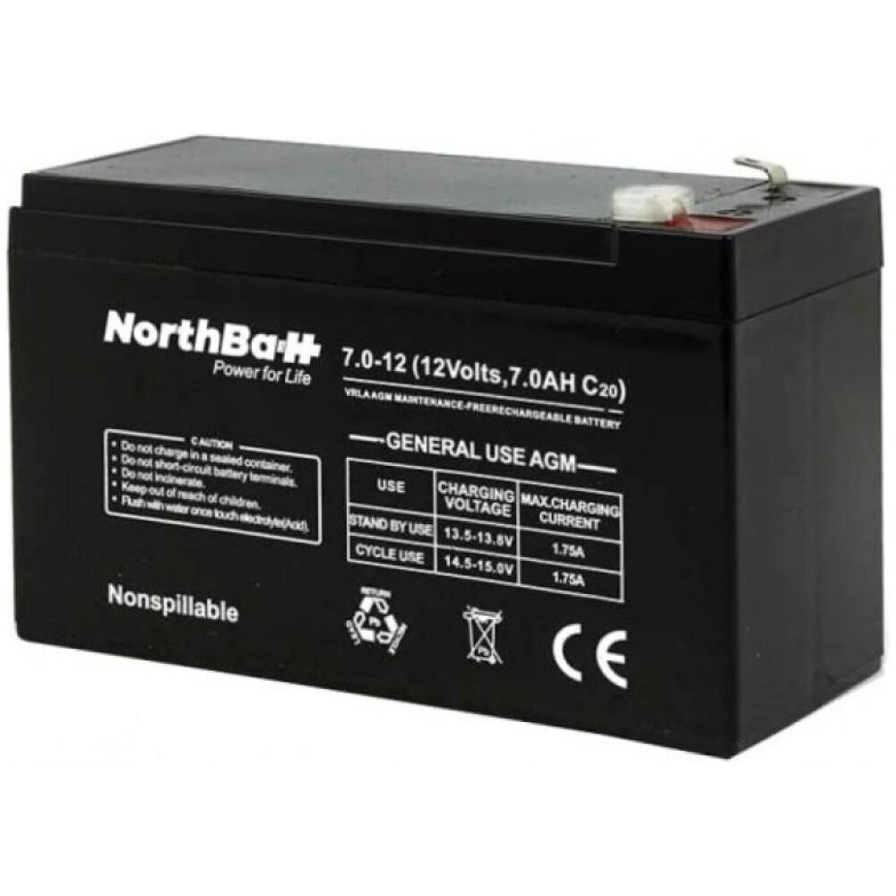 NORTHBATT BATTERY 12V 7AH (6.3 FASTON)