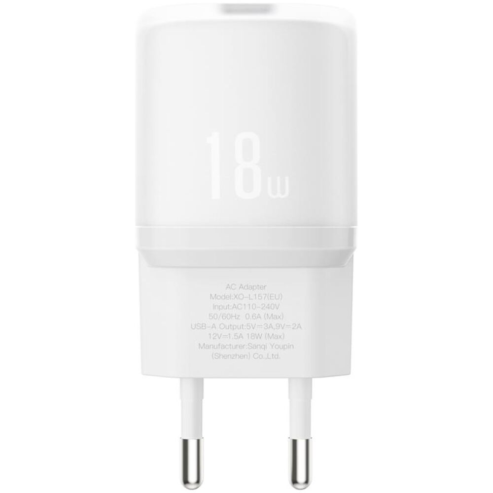 XO L157 ΦΟΡΤΙΣΤΗΣ QC3.0 18W, 1 ΘΥΡΑ, ΛΕΥΚΟΣ