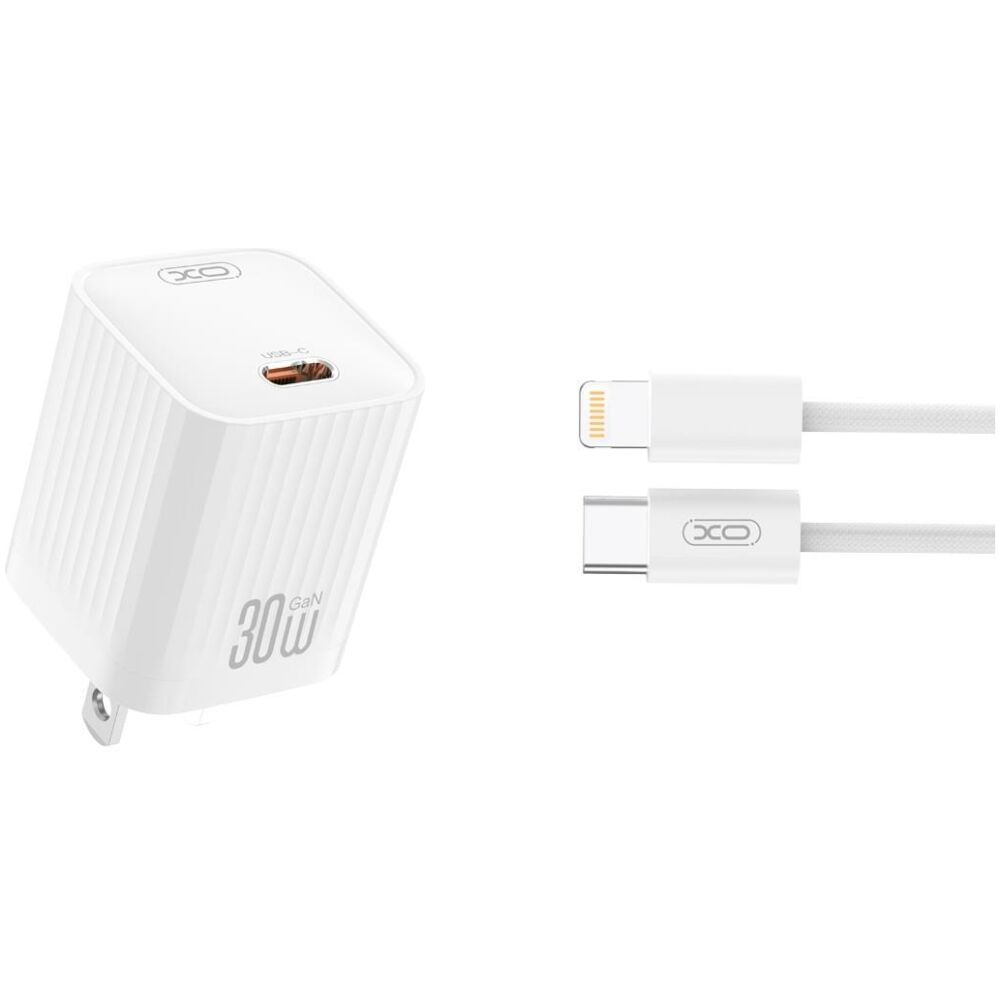 XO L148 ΦΟΡΤΙΣΤΗΣ PD30W, 1 ΘΥΡΑ TYPE-C ΜΕ ΚΑΛΩΔΙΟ LIGHTNING, ΛΕΥΚΟΣ