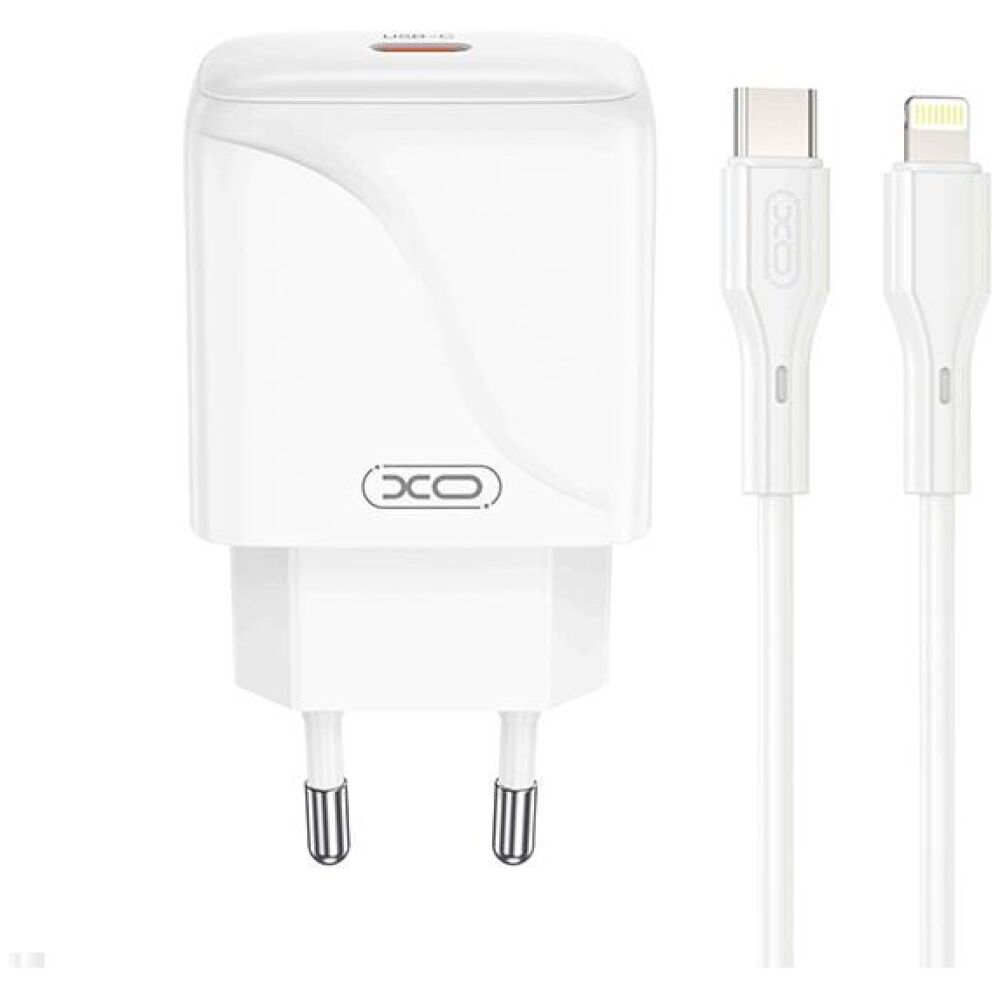 XO L141 ΦΟΡΤΙΣΤΗΣ 20W, 1 ΘΥΡΑ TYPE-C ΜΕ ΚΑΛΩΔΙΟ PD ΣΕ LIGHTNING, ΛΕΥΚΟΣ