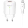 XO L112 ΦΟΡΤΙΣΤΗΣ, QC18W, 1 ΘΥΡΑ USB ΜΕ ΚΑΛΩΔΙΟ LIGHTNING CABLE, ΛΕΥΚΟΣ