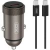 XO CC70 MINI METAL ΦΟΡΤΙΣΤΗΣ ΑΥΤΟΚΙΝΗΤΟΥ, PD30W, 1 ΘΥΡΑ PD,  ΜΕ ΚΑΛΩΔΙΟ PD ΣΕ TYPE-C, ΜΑΥΡΟΣ