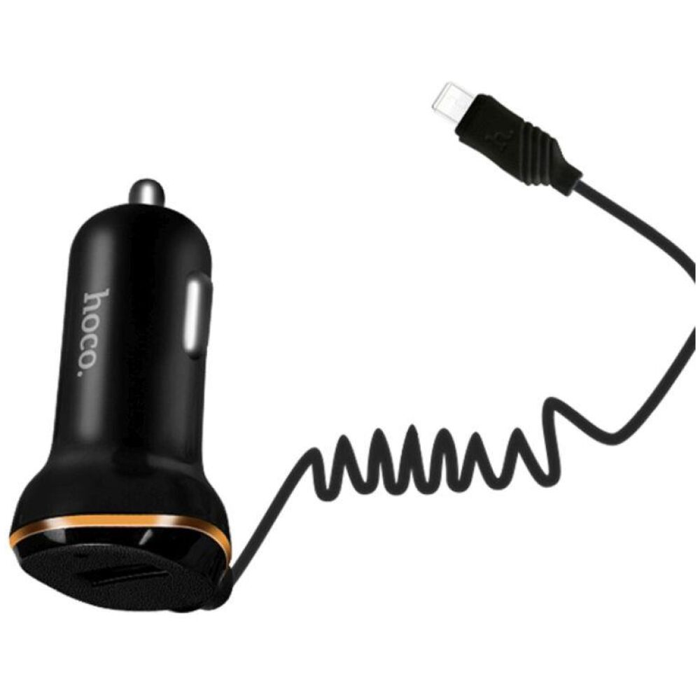 HOCO Z14 SINGLE PORT WITH MICRO USB CABLE CAR CHARGER ΜΑΥΡΟ