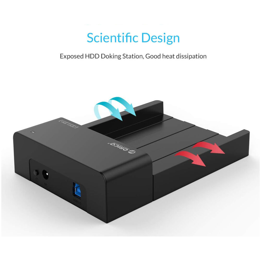 ORICO docking station για 2.5" ή 3.5" SATA HDD/SSD 6518US3-V2, 5Gbps, μαύρο - Image 3