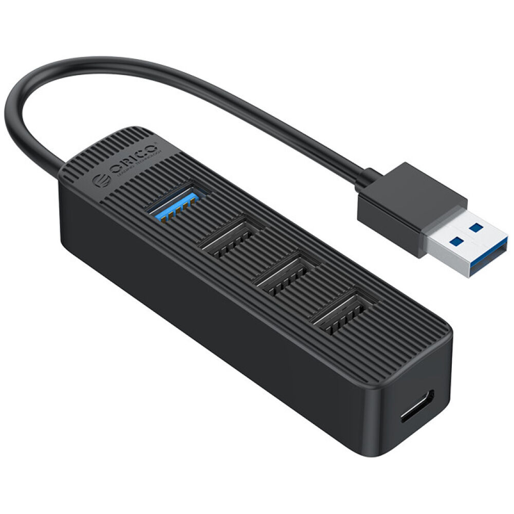 ORICO USB hub TWU32-4A, 4x θυρών, USB 3.0, 5Gbps, USB σύνδεση, μαύρο