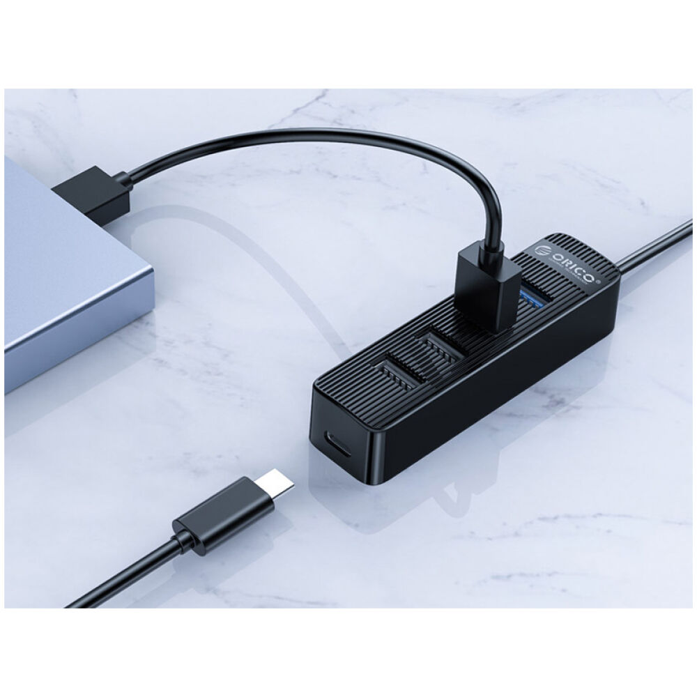 ORICO USB hub TWU32-4A, 4x θυρών, USB 3.0, 5Gbps, USB σύνδεση, μαύρο - Image 3