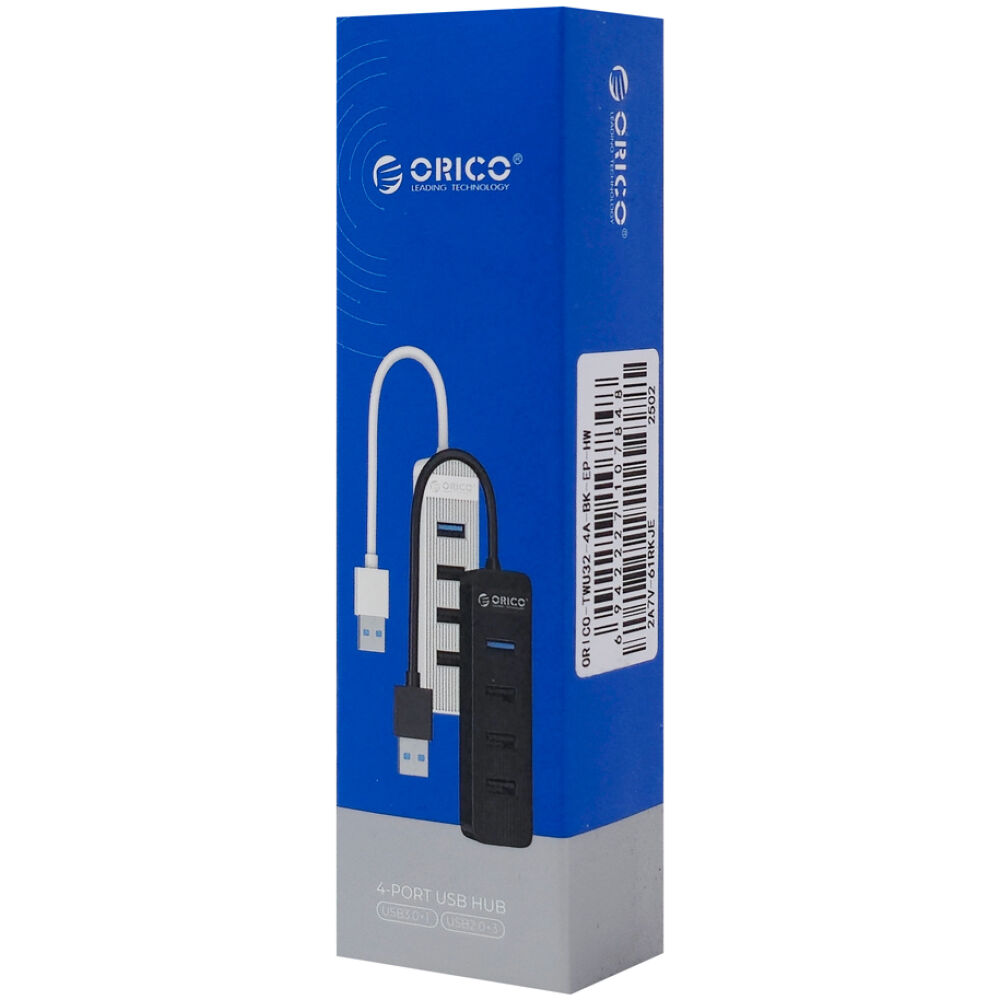 ORICO USB hub TWU32-4A, 4x θυρών, USB 3.0, 5Gbps, USB σύνδεση, μαύρο - Image 5