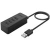 ORICO USB hub W5P-U2, 4x θυρών, USB 2.0, 480Mbps, USB σύνδεση, 1m καλώδιο, μαύρο