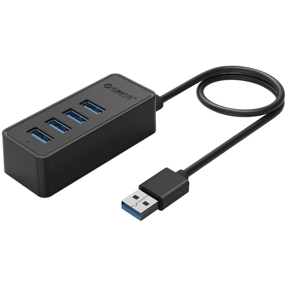 ORICO USB hub W5P-U3, 4x θυρών, USB 3.0, 5Gbps, USB σύνδεση, 1m καλώδιο, μαύρο